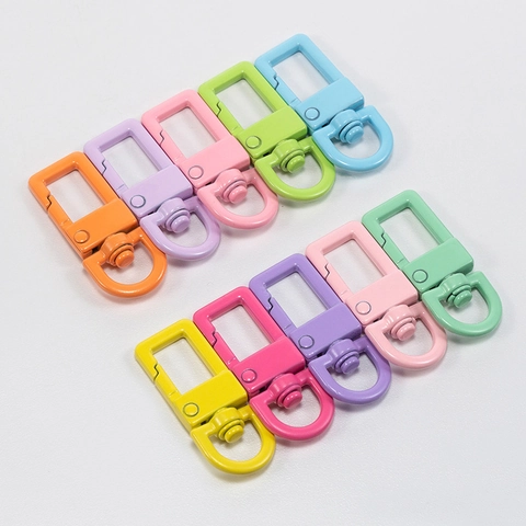 Colorful Alloy Lobster Clasp Swivel Snap Hook For DIY Keychain Bag Accessories Macaron Color Baking Paint Clasp Attachment