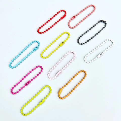 Colorful Painted Iron Ball Bead Chain For DIY Jewelry Making Keychain Tag Accessories Universal Connector Craft Beads