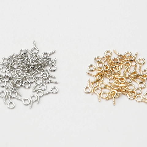 Pitons à Vis en Métal Électroplaqué pour la Fabrication de Bijoux DIY Artisanat Pendentifs Breloques Accessoires Tailles Diverses