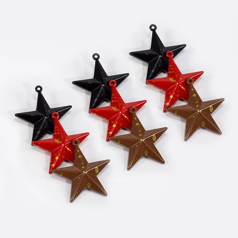3D Pentagram Star Pendants Acrylic Electroplated Splash Ink Iridescent Charms For DIY Jewelry Keychain Making Accessories