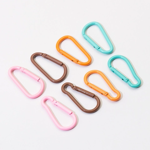 Gekleurde Legering Karabijnhaak Flessenpompoen D-Vorm Veer Snaphaken Voor DIY Sleutelhanger Tas Accessoires Metalen Connectoren