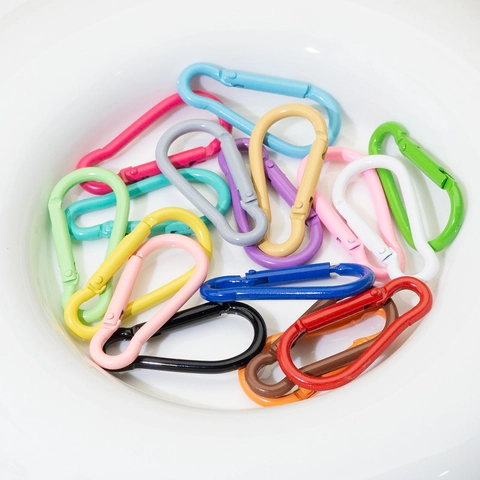 Gekleurde Legering Karabijnhaak Flessenpompoen D-Vorm Veer Snaphaken Voor DIY Sleutelhanger Tas Accessoires Metalen Connectoren