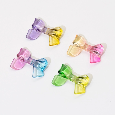 Acrylic Bowknot Gradient Beads For DIY Phone Chain Keychain Accessories Jewelry Making Supplies Craft Material