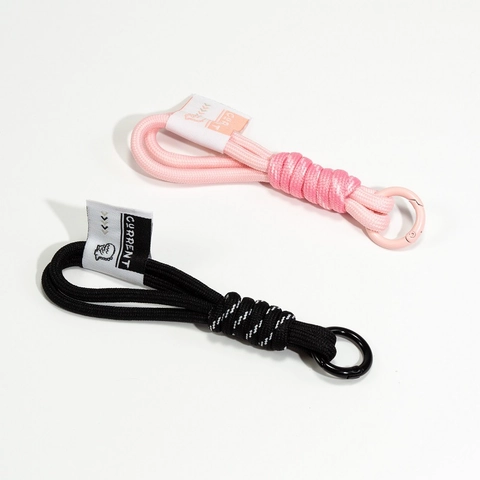 Handmade Woven Polyester Cord Keychain DIY Phone Lanyard Bag Charm With Metal Spring Ring Buckle Personalized Braided Accessory