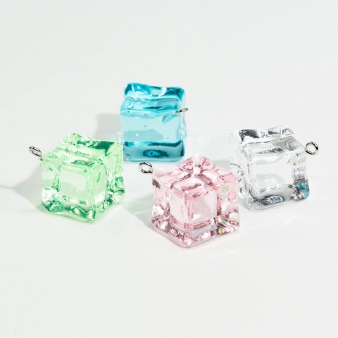 Mini Pendentifs Glaçons Transparents en Résine Acrylique Avec Tige Métallique pour DIY Boucles d'Oreilles Porte-clés Accessoires de Bijoux