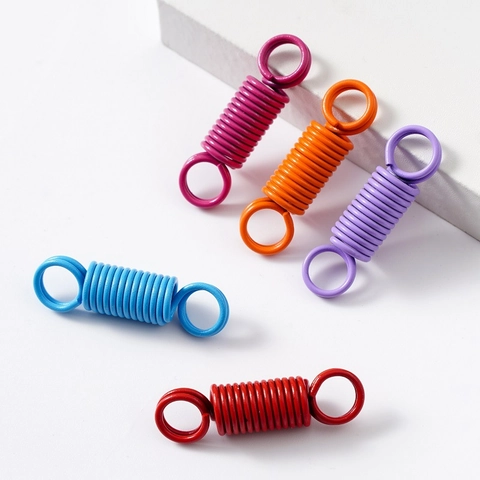 Kleurrijke Legering Veer Connector Haken Voor DIY Sieraden Sleutelhanger Accessoires Gelakte Spiraal Dubbele Ring Verbindingsclips