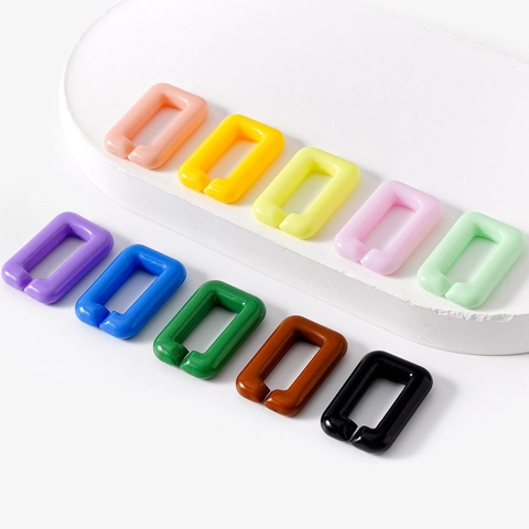 Acrylic Colorful Open Rectangle Buckle U Shaped Link Connector For DIY Jewelry Making Bags Handbags Accessories Craft Findings