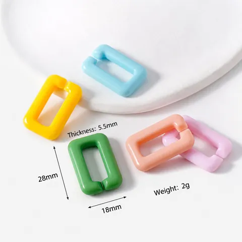 Acrylic Colorful Open Rectangle Buckle U Shaped Link Connector For DIY Jewelry Making Bags Handbags Accessories Craft Findings