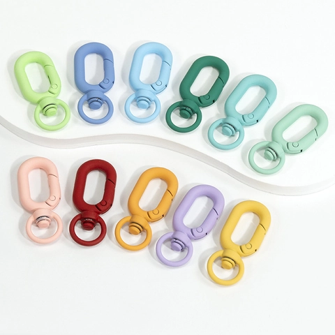Frosted Alloy Swivel Spring Clasp Macaron Colors 8-Shape Lobster Hook DIY Keychain Jewelry Accessory Connection Ring