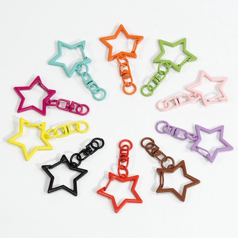 Alloy Star Shaped Lobster Clasp Keychain Hook DIY Jewelry Making Accessory For Bag Pendants Multicolor Metal Swivel Clasp