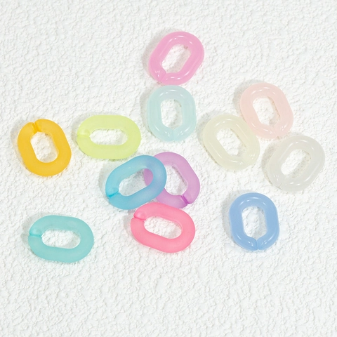 Acrylic Frosted Matte Jelly Color Oval Open Link Connectors For DIY Jewelry Making Keychain Necklace Findings Buckles