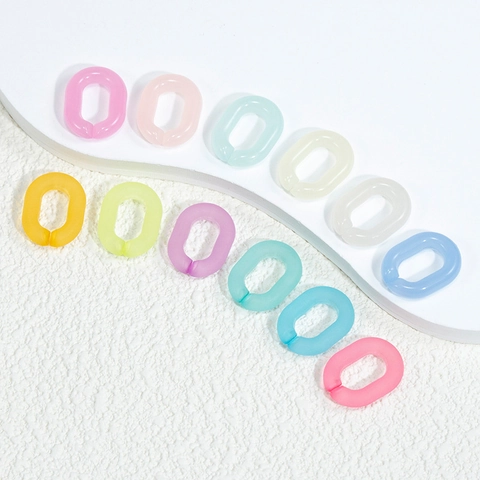 Acrylic Frosted Matte Jelly Color Oval Open Link Connectors For DIY Jewelry Making Keychain Necklace Findings Buckles