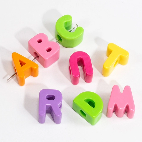 Acrylic Large Hole Alphabet Beads 3D Letter Beads For DIY Jewelry Making Bracelet Necklace Phone Chain Handcraft Accessory