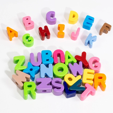 Acrylic Large Hole Alphabet Beads 3D Letter Beads For DIY Jewelry Making Bracelet Necklace Phone Chain Handcraft Accessory