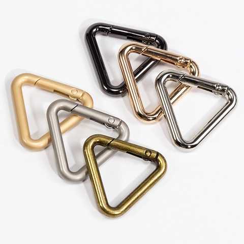 Hebilla de Resorte de Metal de Triángulo Geométrico Mosquetón de Aleación de Zinc para Bolsos Llaveros Accesorios de Joyería DIY