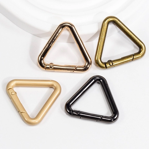 Hebilla de Resorte de Metal de Triángulo Geométrico Mosquetón de Aleación de Zinc para Bolsos Llaveros Accesorios de Joyería DIY
