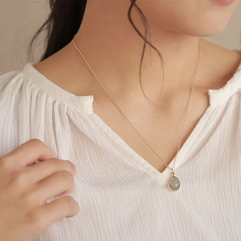 Onregelmatige Druppel Hanger Halsketting Voor Vrouwen Minimalistisch Roestvrij Staal 18K Vergulde Ketting Geometrische Sieraden Cadeau