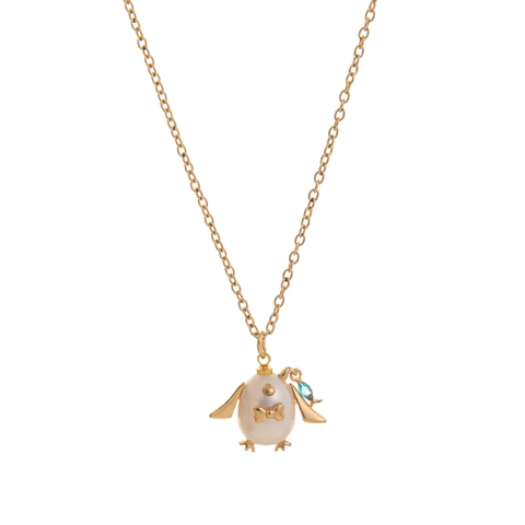Oceaanserie Barokparel Hanger Halsketting Voor Dames Schattig Krab Kwal Verguld Koper Retro Mode Sieraden Cadeau
