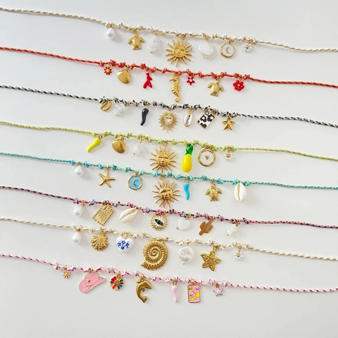 Bohemian Braided Rope Necklace For Women Colorful Sea Life Pendants Starfish Heart Shell Summer Beach Jewelry