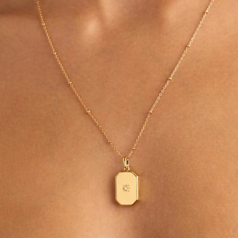 Vintage Copper Bow Locket Necklace With Rhinestone Heart Photo Frame Pendant Key Charm Gold Plated Jewelry For Women Gift