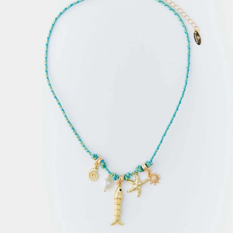 Bohemian Colorful Braided Rope Necklace With Sea Shell Starfish Fish Butterfly Multi Pendant Artificial Pearl Summer Beach Women Jewelry