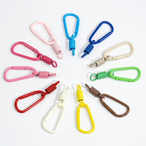 Πολύχρωμο Κράμα Ελατηρίου D-Ring Carabiner Γάντζος για DIY Αξεσουάρ Μπρελόκ Γεωμετρικός Σύνδεσμος Ανοιχτού Δακτυλίου Κοσμήματα