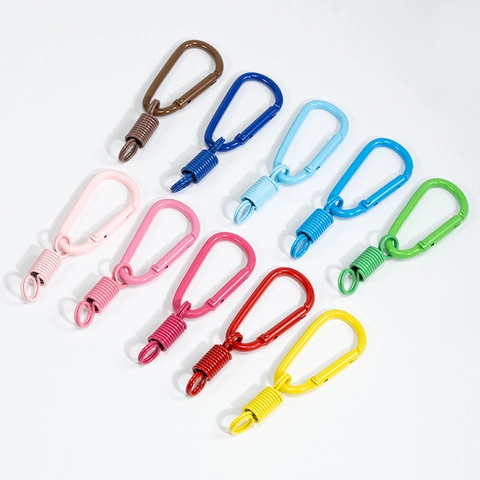 Πολύχρωμο Κράμα Ελατηρίου D-Ring Carabiner Γάντζος για DIY Αξεσουάρ Μπρελόκ Γεωμετρικός Σύνδεσμος Ανοιχτού Δακτυλίου Κοσμήματα