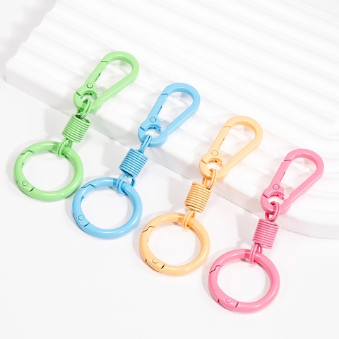 Legering Macaron Gekleurde Moffellak U-Vormige Karabijnhaak Sleutelhanger DIY Tas Hanger Veer Gesp Accessoire