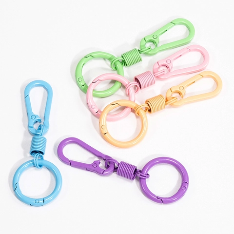 Legering Macaron Gekleurde Moffellak U-Vormige Karabijnhaak Sleutelhanger DIY Tas Hanger Veer Gesp Accessoire