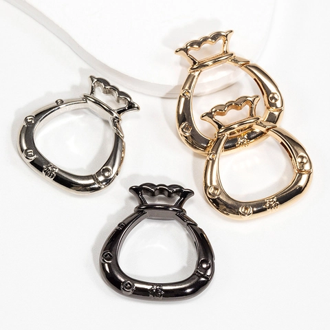 Lucky Bag Shaped Alloy Spring Clasp Fu Character Metal Keychain Pendant DIY Jewelry Making Accessories For Bag Decoration