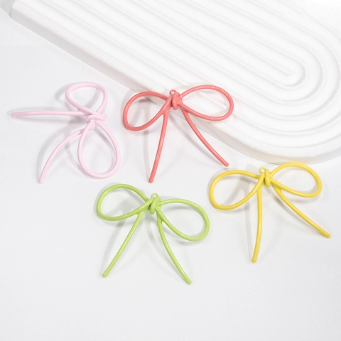 Grande Ciondolo a Fiocco in Lega Verniciata Accessori per Gioielli Fai da Te Ciondoli a Fiocco Colorati per Collana Portachiavi