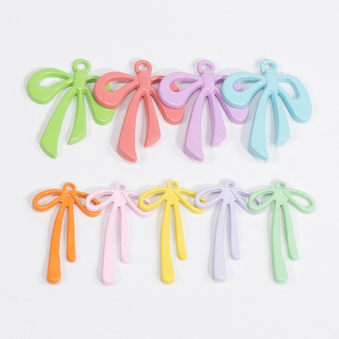 Colorful Alloy Bowknot Charms Pendants For DIY Jewelry Making Bracelet Keychain Accessories Painted Bow Ties Metal Charms