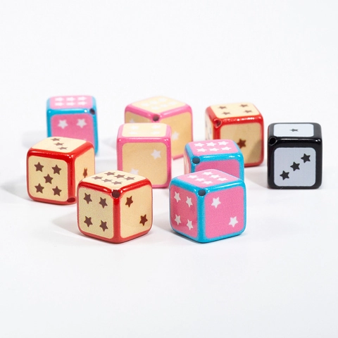 DIY Acrylic Cube Beads Mixed Pattern Cartoon Cat Star Heart Pattern Beads For Jewelry Making Phone Chain Accessories