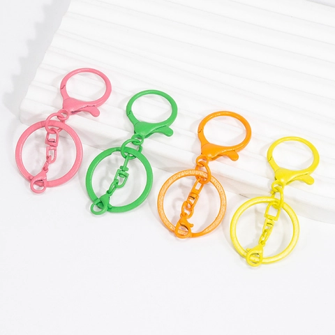 Kleurrijke Gelakte Legering Kreeftensluiting Sleutelhanger Accessoires DIY Metalen Sleutelring Wartelhaak Voor Tas Bedeltjes Decor