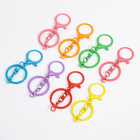 Kleurrijke Gelakte Legering Kreeftensluiting Sleutelhanger Accessoires DIY Metalen Sleutelring Wartelhaak Voor Tas Bedeltjes Decor