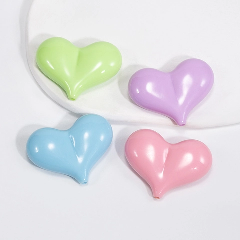 Perline a Cuore Macaron in Acrilico per Creazione Gioielli DIY Accessori per Portachiavi e Borse Artigianato Fatto a Mano