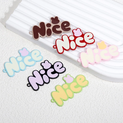 Pendentif en Alliage Wow Nice Lettre Lapin Étoile Accessoire de Bijoux DIY Décoration de Sac Dessin Animé Coloré