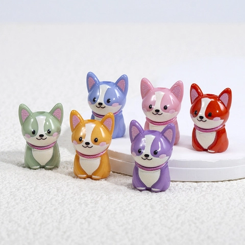 Cartoon Corgi Hund Acryl Perlen Lose 3D Tier Perlen Für DIY Schmuckherstellung Schlüsselbund Handy Anhänger Zubehör