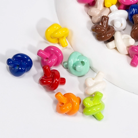 Perline a Nodo in Acrilico Colori Caramella per Gioielli Fai da Te Portachiavi Catena del Telefono Ciondoli per Borse Finitura Lucida Verniciata Perline a Nodo
