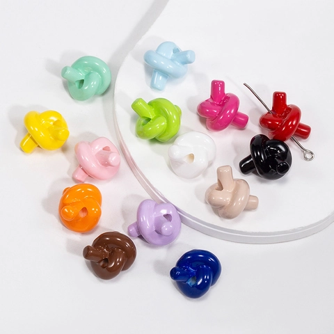 Perline a Nodo in Acrilico Colori Caramella per Gioielli Fai da Te Portachiavi Catena del Telefono Ciondoli per Borse Finitura Lucida Verniciata Perline a Nodo