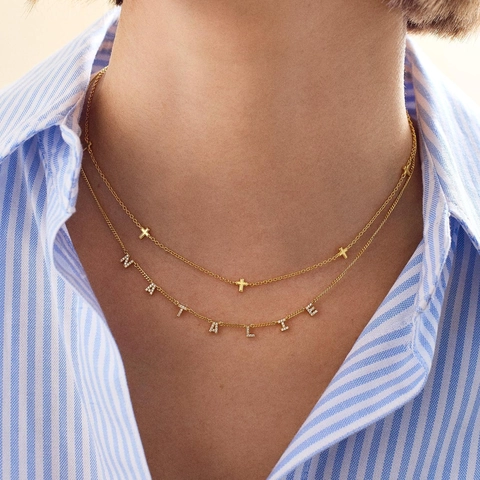 Minimalist Titanium Steel Gold Plated Necklace For Women Small Cross Clover Evil Eye Heart Horseshoe Star Pendant Jewelry