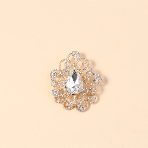 Vintage Barock Legierung Strass Tropfen Brosche Anhänger Luxuriöse Antikgold Hohl Brosche Für Damen Party Schmuck