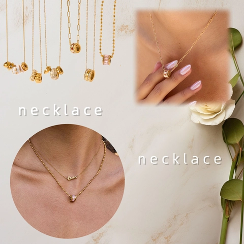 Collier Vintage en Acier Inoxydable Plaqué Or pour Femme Pendentif Étoile Cœur Émail Zircone Bijoux Esthétiques