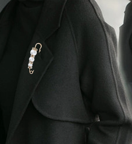 Eleganter Brosche-Pin Mit Legierungsperlen Für Damen Vergoldete Sicherheitsnadel Mit Strass Für Schal Und Strickjacke Schmuck