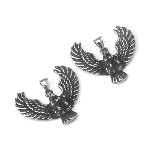 Vintage Roestvrij Staal Adelaar Hanger Ketting Voor Mannen Hip Hop Rock Punk Stijl Antiek Zilver Adelaar Vleugels Verspreid Sieraden