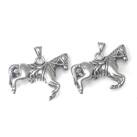 Collana Con Pendente a Forma di Cavallo in Acciaio Inossidabile Vintage per Uomo Donna Punk Hip Hop Gioielli Animali Zodiaco