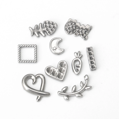 Stainless Steel Moon Carrot Heart Fish Bone Pendant For DIY Jewelry Making Necklace Bracelet Handmade Accessories Casting Rhinestone