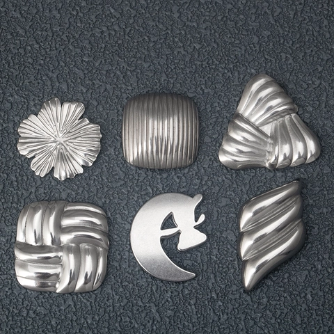 Colgantes Geométricos de Acero Inoxidable para Joyería Bricolaje Pendientes Accesorio Plata Floral Cuadrado Colgantes de Textura