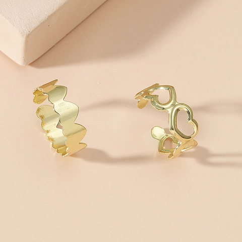 Alloy Heart Hollow Adjustable Toe Rings For Women Minimalist Summer Beach Fashion Foot Jewelry Collection Gold Silver Tone