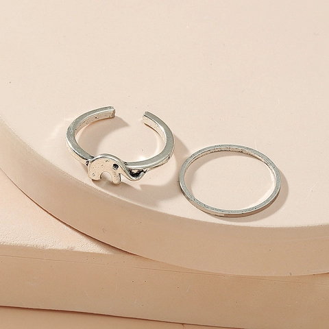 Anillos para Pies Ajustables de Aleación Corazón Estrella Elefante Hueco Colección de Anillos de Nudillo Mujer Joyería Vintage Playa